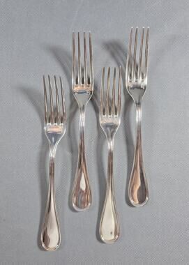 Christofle Albi Silverplate Vintage Luncheon Forks Set of 4 France